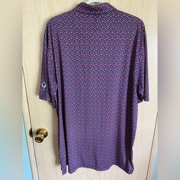 Donald Ross Mens Classic Fit Azalea Flower Print Jersey - NAVY MULTI size Large - Picture 6 of 8